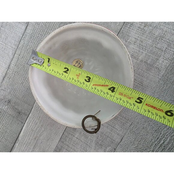 Vintage Bassano Italy Pottery Mixing Bowl Red & White Floral Design - Picture 7 of 7